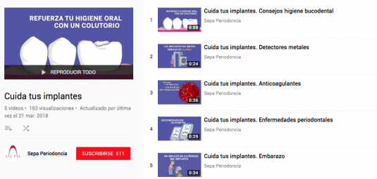 canal sobre implantes dentales